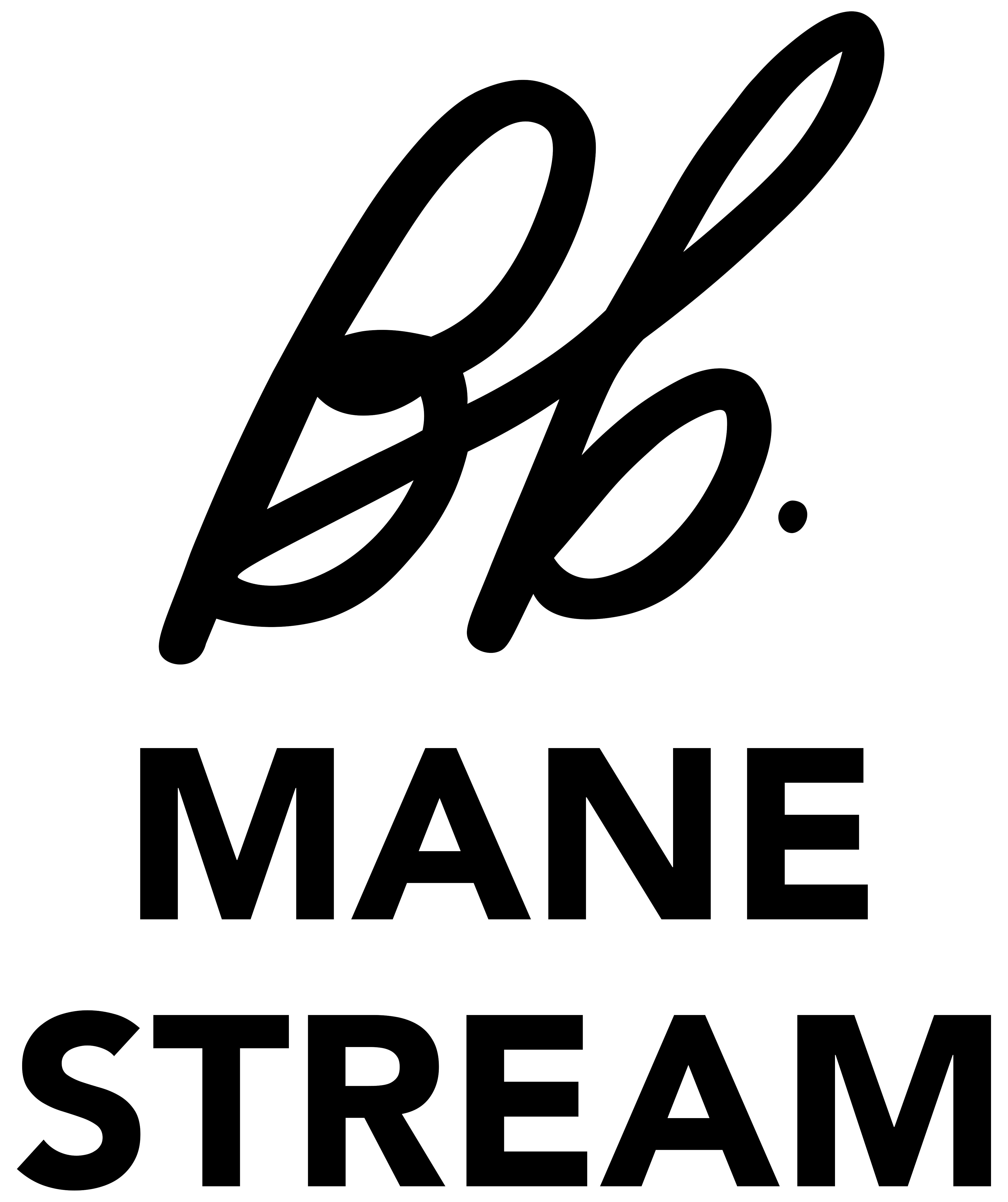 BbManeStream Logo Black Stacked